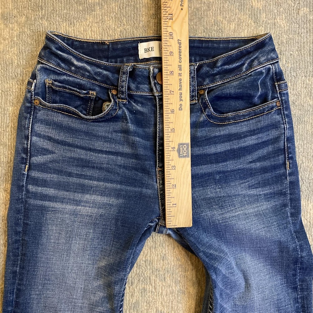 BKE Stella Jeans Womens 25x31.5 Medium Wash Blue Mid Rise Slim Bootcut Denim - Picture 6 of 14